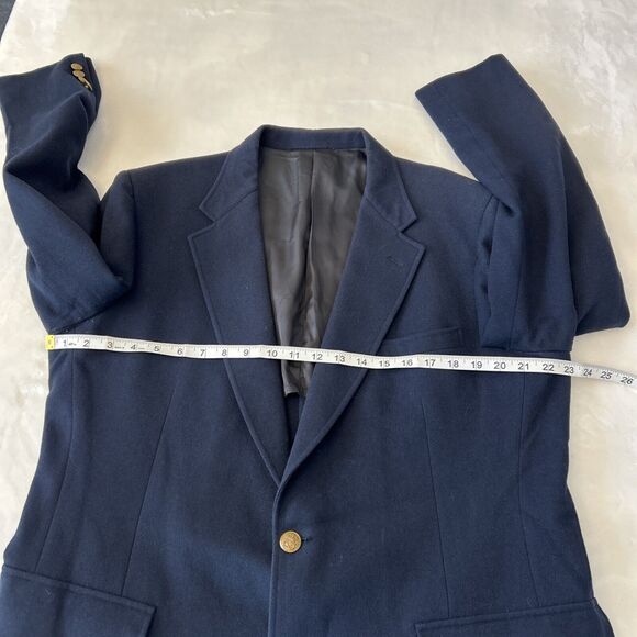 CRICKETEER Magrams Wool Blazer Men's Navy Blue 2-Button Gold Sport Coat Preppy - Picture 4 of 9